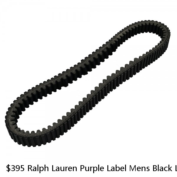 $395 Ralph Lauren Purple Label Mens Black Leather Carbon Fiber RL Buckle Belt